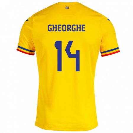 Kandiny Herren Rumänische Costyn Gheorghe #14 Gelb Heimtrikot Trikot 24-26 T-Shirt