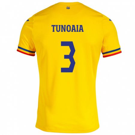 Kandiny Herren Rumänische Alexandra Tunoaia #3 Gelb Heimtrikot Trikot 24-26 T-Shirt