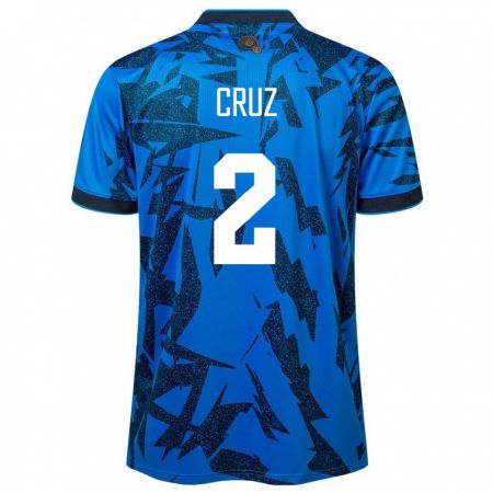 Kandiny Herren El Salvador Melvin Cruz #2 Blau Heimtrikot Trikot 24-26 T-Shirt