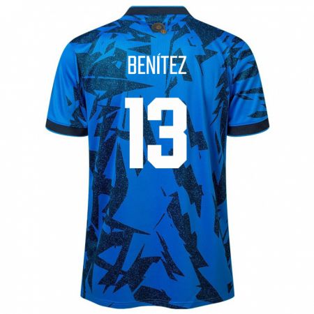 Kandiny Herren El Salvador Tereso Benítez #13 Blau Heimtrikot Trikot 24-26 T-Shirt