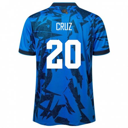 Kandiny Herren El Salvador Jorge Cruz #20 Blau Heimtrikot Trikot 24-26 T-Shirt