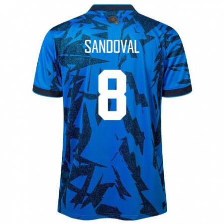 Kandiny Herren El Salvador Emerson Sandoval #8 Blau Heimtrikot Trikot 24-26 T-Shirt