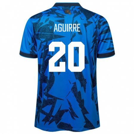 Kandiny Herren El Salvador Jonathan Aguirre #20 Blau Heimtrikot Trikot 24-26 T-Shirt