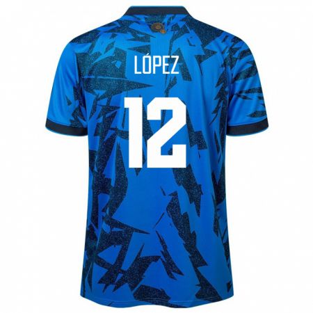 Kandiny Herren El Salvador Abigaíl López #12 Blau Heimtrikot Trikot 24-26 T-Shirt