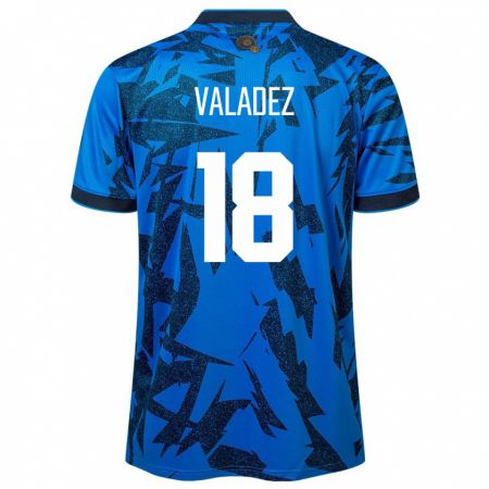 Kandiny Herren El Salvador Samantha Valadez #18 Blau Heimtrikot Trikot 24-26 T-Shirt