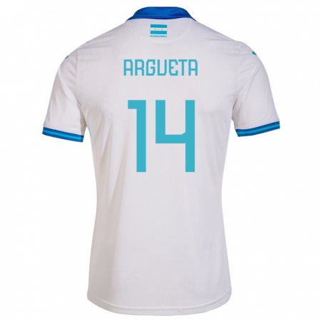 Kandiny Herren Honduras Carlos Argueta #14 Weiß Heimtrikot Trikot 24-26 T-Shirt