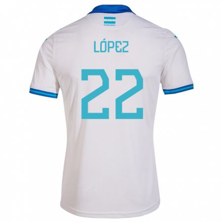 Kandiny Herren Honduras Luis López #22 Weiß Heimtrikot Trikot 24-26 T-Shirt