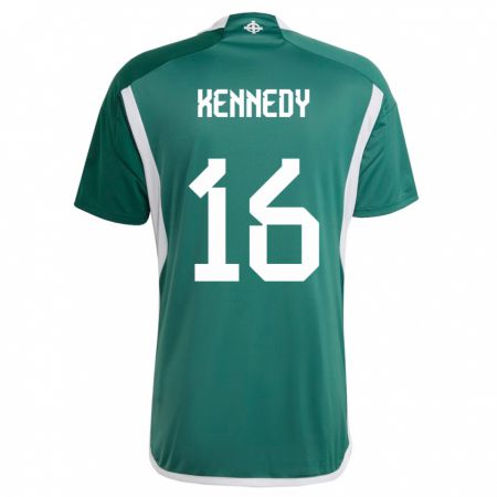 Kandiny Herren Nordirland Matty Kennedy #16 Grün Heimtrikot Trikot 24-26 T-Shirt