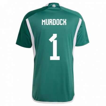 Kandiny Herren Nordirland Will Murdock #1 Grün Heimtrikot Trikot 24-26 T-Shirt