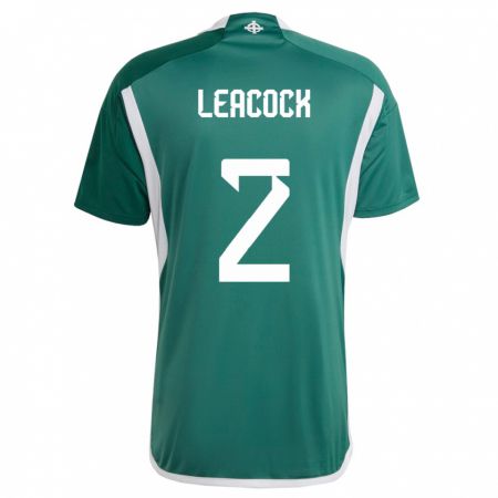Kandiny Herren Nordirland Callum Leacock #2 Grün Heimtrikot Trikot 24-26 T-Shirt