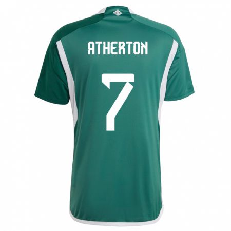 Kandiny Herren Nordirland Chris Atherton #7 Grün Heimtrikot Trikot 24-26 T-Shirt