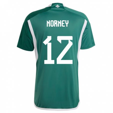 Kandiny Herren Nordirland Rachael Norney #12 Grün Heimtrikot Trikot 24-26 T-Shirt