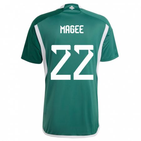 Kandiny Herren Nordirland Abbie Magee #22 Grün Heimtrikot Trikot 24-26 T-Shirt