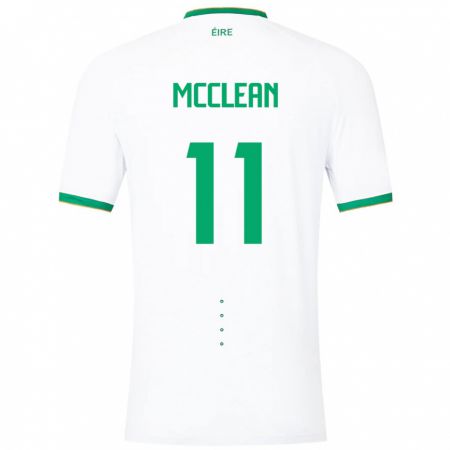 Kandiny Herren Irische James Mcclean #11 Weiß Auswärtstrikot Trikot 24-26 T-Shirt