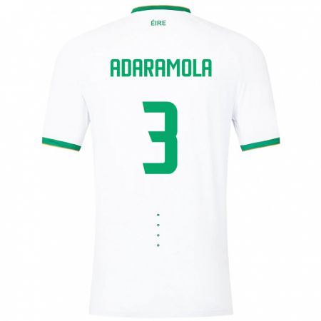 Kandiny Herren Irische Tayo Adaramola #3 Weiß Auswärtstrikot Trikot 24-26 T-Shirt