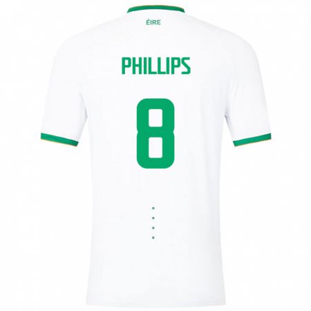 Kandiny Herren Irische Killian Phillips #8 Weiß Auswärtstrikot Trikot 24-26 T-Shirt