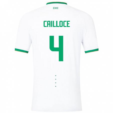 Kandiny Herren Irische Luca Cailloce #4 Weiß Auswärtstrikot Trikot 24-26 T-Shirt