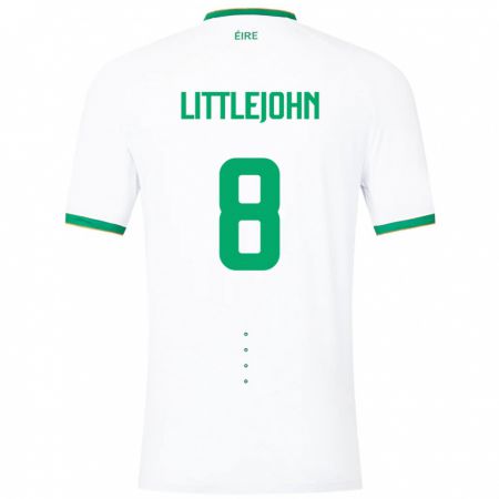 Kandiny Herren Irische Ruesha Littlejohn #8 Weiß Auswärtstrikot Trikot 24-26 T-Shirt