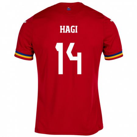 Kandiny Herren Rumänische Ianis Hagi #14 Rot Auswärtstrikot Trikot 24-26 T-Shirt