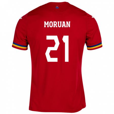 Kandiny Herren Rumänische Olimpiu Moruţan #21 Rot Auswärtstrikot Trikot 24-26 T-Shirt