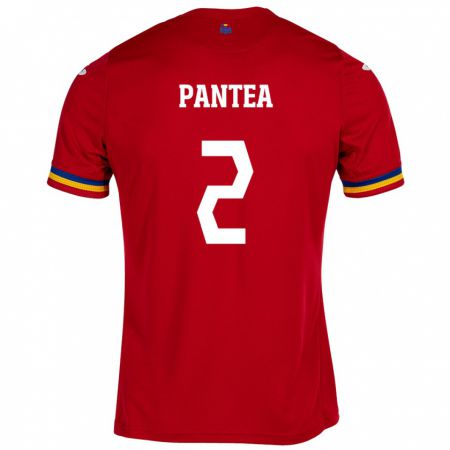 Kandiny Herren Rumänische Alexandru Pantea #2 Rot Auswärtstrikot Trikot 24-26 T-Shirt