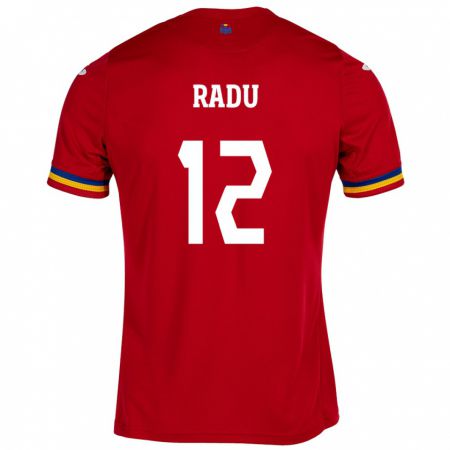 Kandiny Herren Rumänische Riccardo Radu #12 Rot Auswärtstrikot Trikot 24-26 T-Shirt