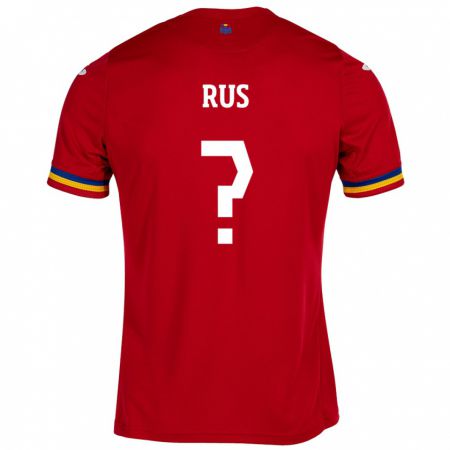 Kandiny Herren Rumänische Jayden Rus #0 Rot Auswärtstrikot Trikot 24-26 T-Shirt