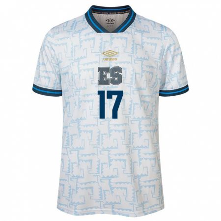 Kandiny Herren El Salvador Anderson Portillo #17 Weiß Auswärtstrikot Trikot 24-26 T-Shirt