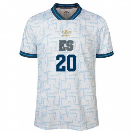 Kandiny Herren El Salvador Jorge Cruz #20 Weiß Auswärtstrikot Trikot 24-26 T-Shirt