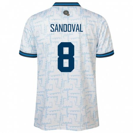 Kandiny Herren El Salvador Emerson Sandoval #8 Weiß Auswärtstrikot Trikot 24-26 T-Shirt