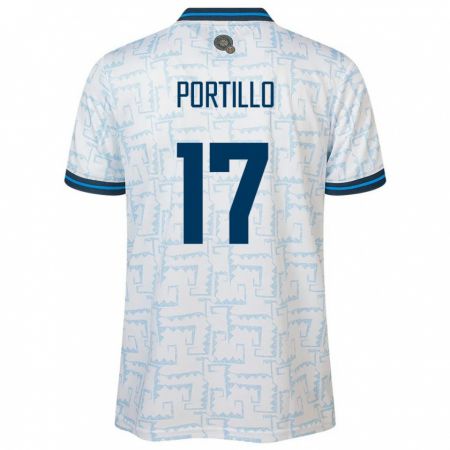 Kandiny Herren El Salvador Anderson Portillo #17 Weiß Auswärtstrikot Trikot 24-26 T-Shirt