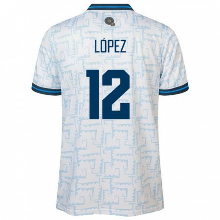 Kandiny Herren El Salvador Abigaíl López #12 Weiß Auswärtstrikot Trikot 24-26 T-Shirt