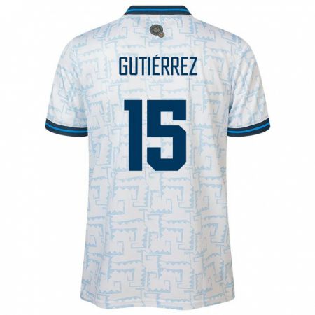 Kandiny Herren El Salvador Danya Gutiérrez #15 Weiß Auswärtstrikot Trikot 24-26 T-Shirt