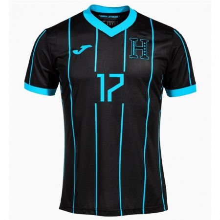 Kandiny Herren Honduras Saúl Estrada #17 Schwarz Auswärtstrikot Trikot 24-26 T-Shirt