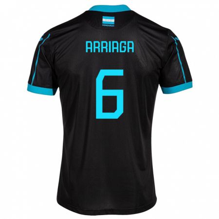 Kandiny Herren Honduras Javier Arriaga #6 Schwarz Auswärtstrikot Trikot 24-26 T-Shirt