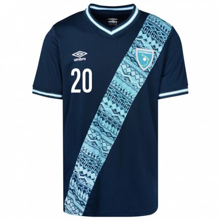 Kandiny Herren Guatemala Gerardo Gordillo #20 Blau Auswärtstrikot Trikot 24-26 T-Shirt