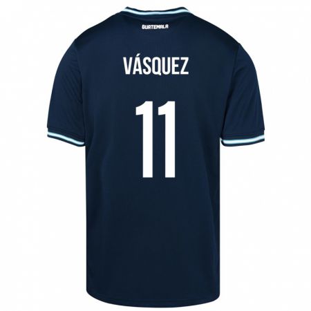 Kandiny Herren Guatemala Gabino Vásquez #11 Blau Auswärtstrikot Trikot 24-26 T-Shirt