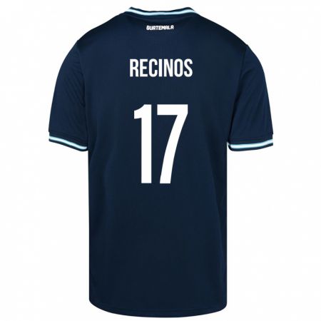 Kandiny Herren Guatemala Antony Recinos #17 Blau Auswärtstrikot Trikot 24-26 T-Shirt