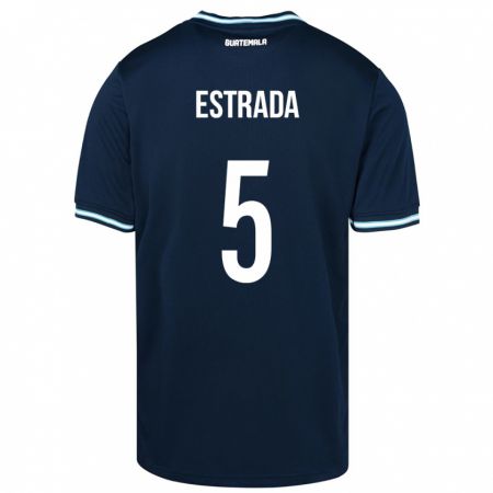 Kandiny Herren Guatemala Elizabeth Estrada #5 Blau Auswärtstrikot Trikot 24-26 T-Shirt