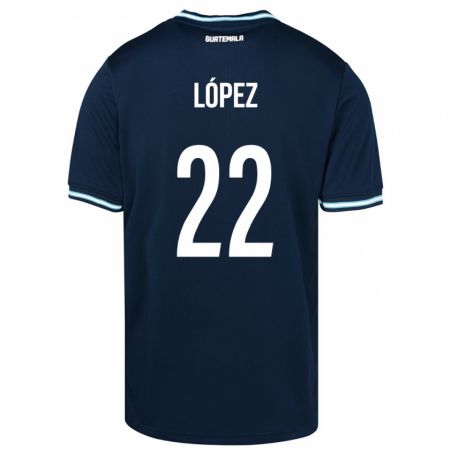 Kandiny Herren Guatemala Whitney López #22 Blau Auswärtstrikot Trikot 24-26 T-Shirt