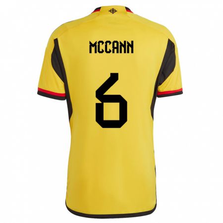 Kandiny Herren Nordirland Charlie Mccann #6 Weiß Auswärtstrikot Trikot 24-26 T-Shirt