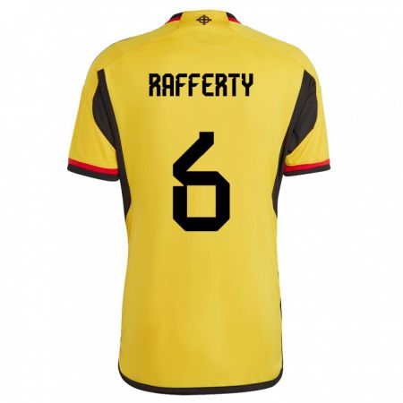 Kandiny Herren Nordirland Laura Rafferty #6 Weiß Auswärtstrikot Trikot 24-26 T-Shirt