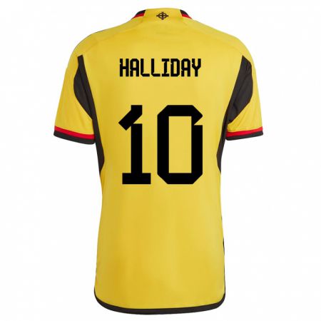 Kandiny Herren Nordirland Keri Halliday #10 Weiß Auswärtstrikot Trikot 24-26 T-Shirt