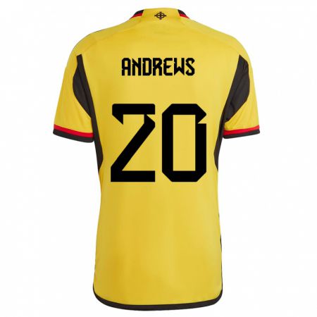 Kandiny Herren Nordirland Joely Andrews #20 Weiß Auswärtstrikot Trikot 24-26 T-Shirt