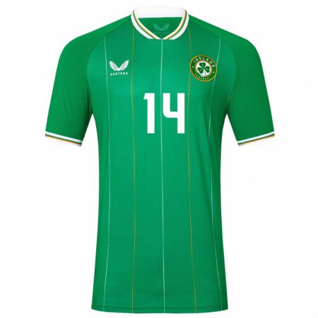 Kandiny Damen Irische Freya Healy #14 Grün Heimtrikot Trikot 24-26 T-Shirt