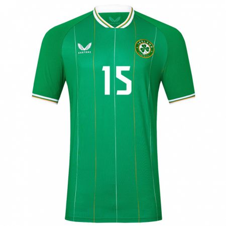 Kandiny Damen Irische Gideon Tetteh #15 Grün Heimtrikot Trikot 24-26 T-Shirt