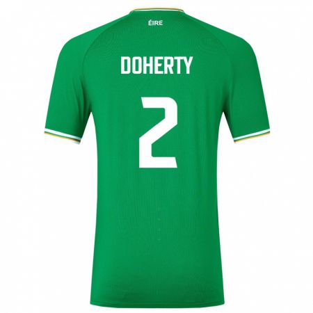 Kandiny Damen Irische Matt Doherty #2 Grün Heimtrikot Trikot 24-26 T-Shirt