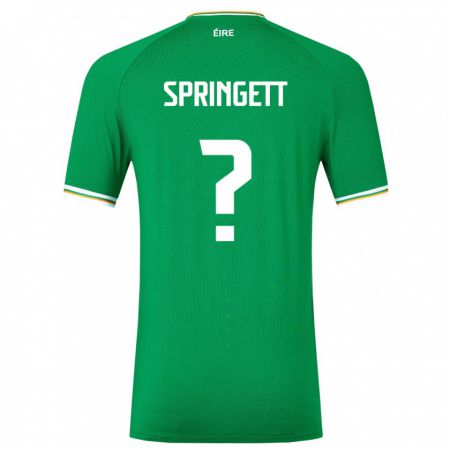 Kandiny Damen Irische Tony Springett #0 Grün Heimtrikot Trikot 24-26 T-Shirt