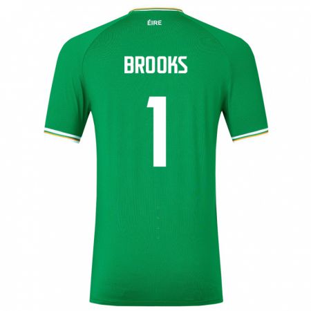 Kandiny Damen Irische Tiernan Brooks #1 Grün Heimtrikot Trikot 24-26 T-Shirt