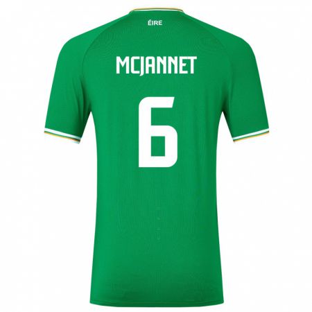 Kandiny Damen Irische Ed Mcjannet #6 Grün Heimtrikot Trikot 24-26 T-Shirt